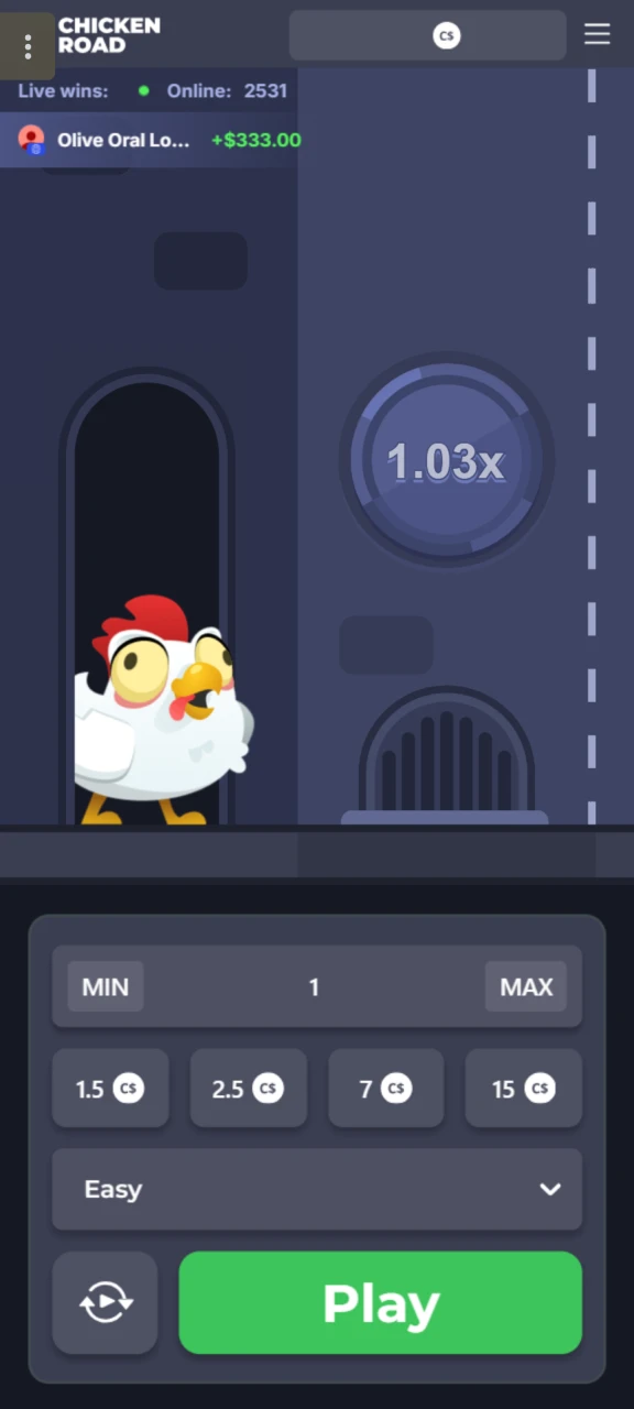 Launch the Chicken Road game to start playing at Leonbet.